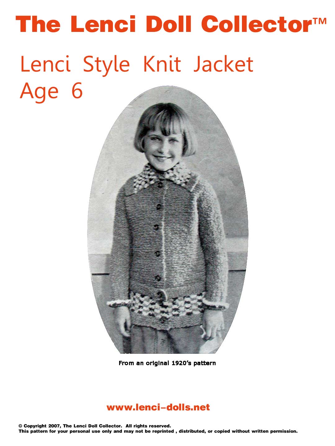 Lenci Style Knit Jacket for Child Age 6
